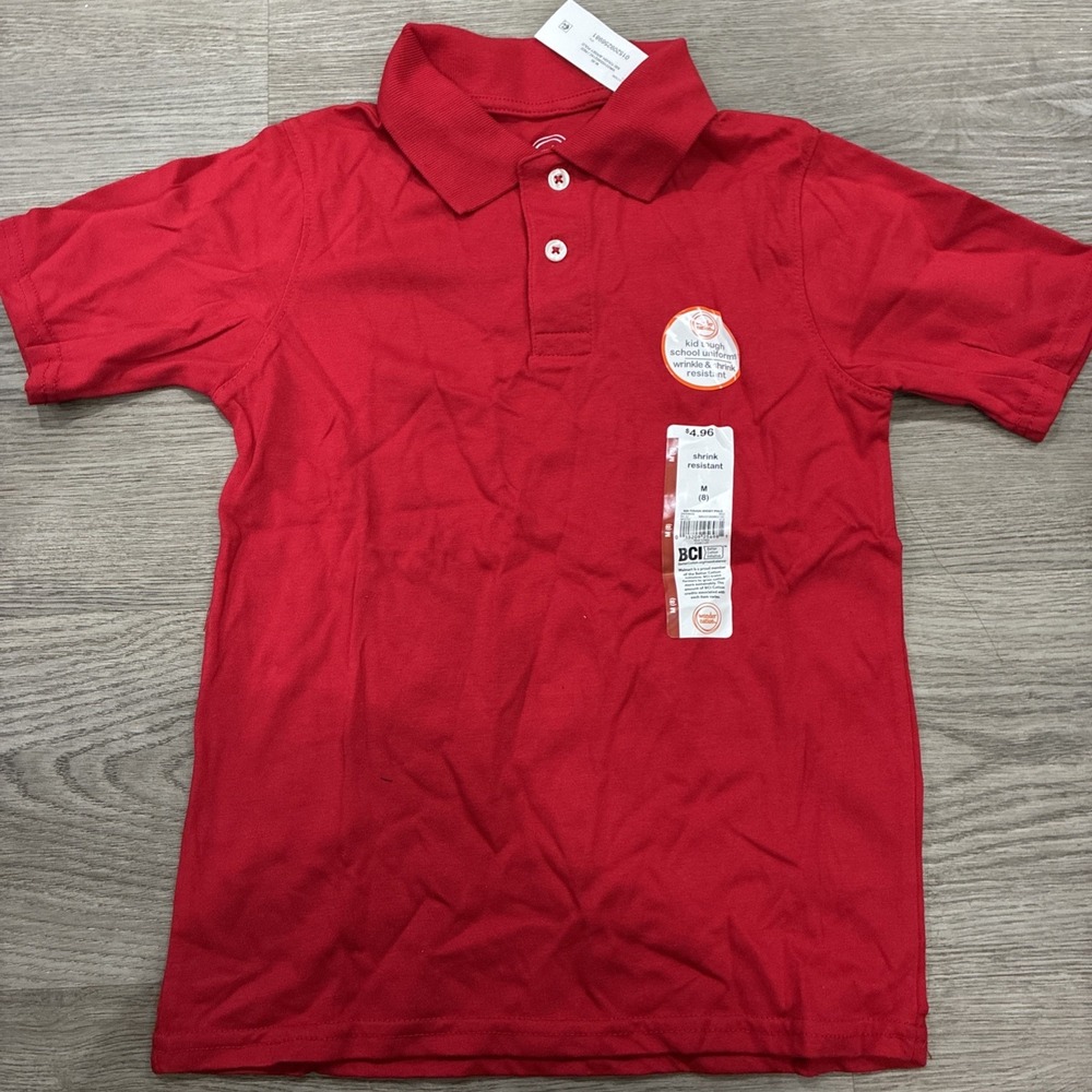 Boys Kids Wonder Nation Polo Red Size M (8) Short Sleeve